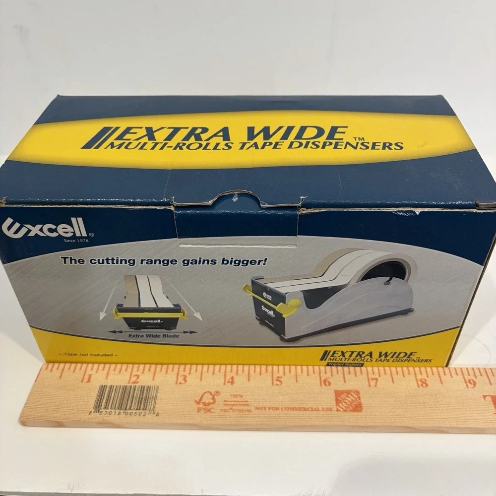 Excell ET-13371 Steel Desktop Tape Dispenser 3 in. width Suction Bottom